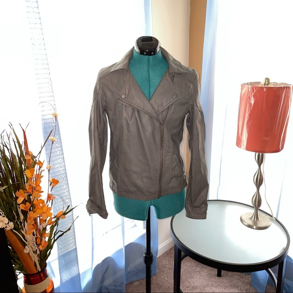 Forever 21 | Womens Gray Moto Faux Leatherette Jacket - Picture 1 of 6